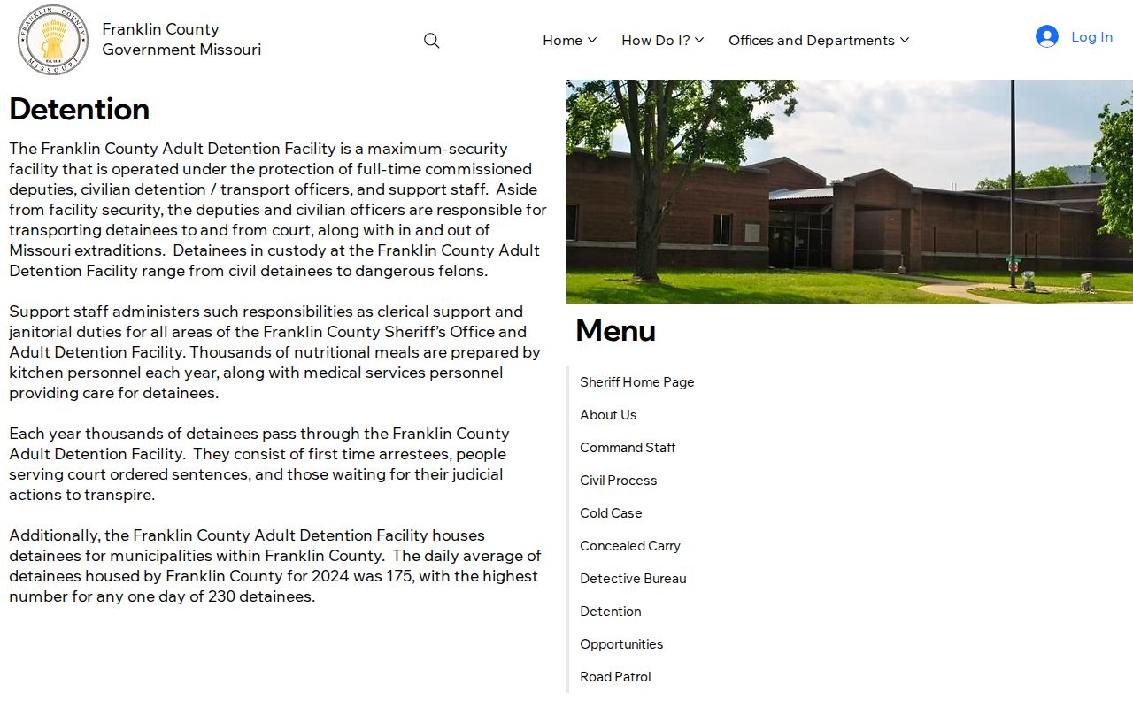 Franklin County Adult Detention Facility release information