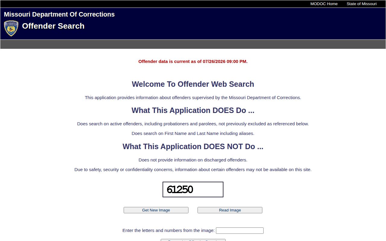Gasconade County released inmate MODOC offender search